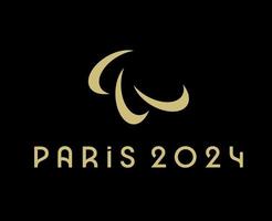 paralímpico jogos Paris 2024 logotipo oficial Castanho símbolo abstrato Projeto vetor ilustração com Preto fundo