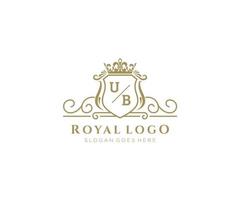 inicial ub carta luxuoso marca logotipo modelo, para restaurante, realeza, butique, cafeteria, hotel, heráldico, joia, moda e de outros vetor ilustração.