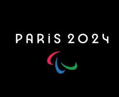 paralímpico jogos Paris 2024 oficial logotipo símbolo abstrato Projeto vetor ilustração com Preto fundo