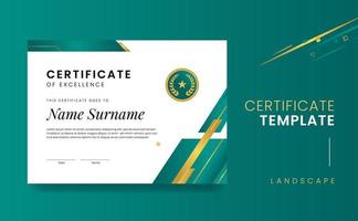 verde elegante Prêmio certificado do excelência livre vetor panorama