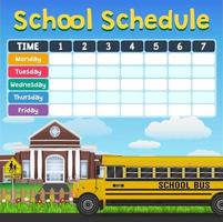 calendário escolar calendário com itens de estudante vetor