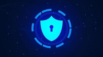cyber segurança escudo trava para Internet privacidade, cyber proteção e pessoal dados segurança conceito fundo Projeto. vetor ilustração.