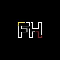 abstrato carta fh logotipo Projeto com linha conexão para tecnologia e digital o negócio empresa. vetor