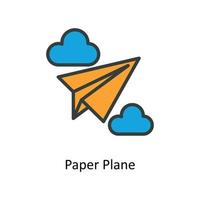 papel avião vetor preencher esboço ícones. simples estoque ilustração estoque