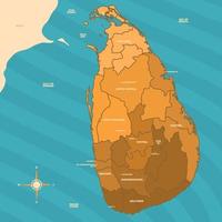 detalhado sri lanka país mapa vetor