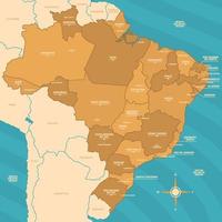 detalhado Brasil país mapa vetor