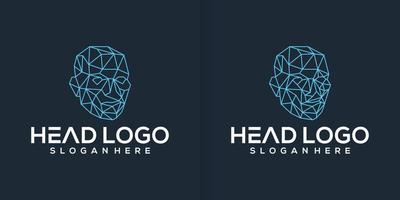 cabeça humano inteligente tecnologia logotipo vetor coleção, humano cérebro fez logotipos, ícone vetor, inteligente tecnologia logotipo vetor