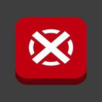 uma imagem de uma cruz vermelha x, ícone de marca errada, cor vermelha modelo 3d vetor