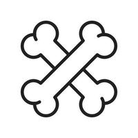 ossos cruzados vetor ícone cachorro osso pirata logotipo ilustração rabisco desenho animado