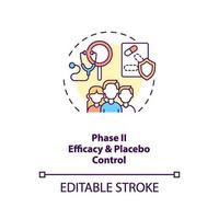 ícone do conceito de eficácia e controle de placebo vetor