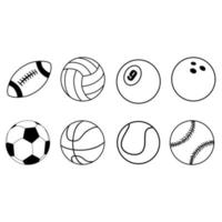 bola ícone vetor definir. futebol bola ilustração placa coleção. esporte símbolo.