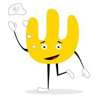 interessado volta amarelo personagem cor linha ícone. mascote do emoções. pictograma para rede página, Móvel aplicativo, promo. vetor