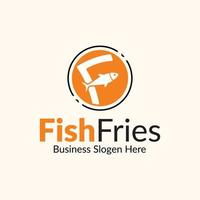 f carta logotipo peixe Projeto conceito vetor modelo ilustração