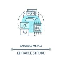 ícone do conceito de metais valiosos vetor