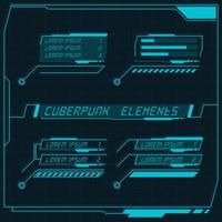 coleção de painel de controle futurista scifi de elementos hud gui vr ui design cyberpunk retro style. vetor