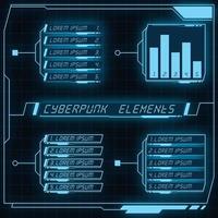 coleção de painel de controle futurista scifi de elementos hud gui vr ui design cyberpunk retro style. vetor