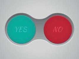 vetor imagem do vermelho e verde botões com texto sim e não