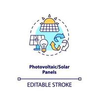 ícone do conceito de painéis fotovoltaicos e solares vetor