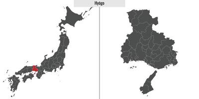 mapa prefeitura do Japão vetor