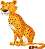 personagem de desenho animado de leopardo isolado no fundo branco vetor