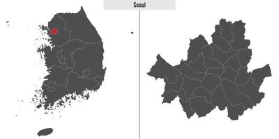 mapa Estado do sul Coréia vetor