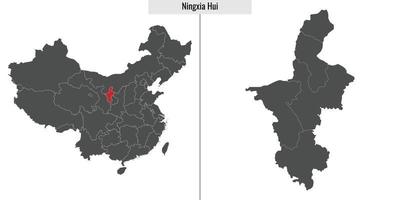 mapa da província da china vetor