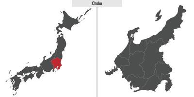 mapa região do Japão vetor