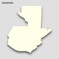 3d isométrico mapa do Guatemala isolado com sombra vetor