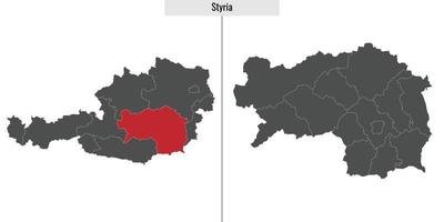 mapa estado da áustria vetor