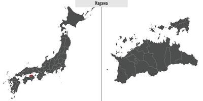 mapa prefeitura do Japão vetor