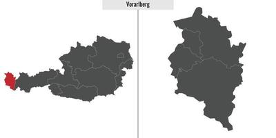 mapa estado da áustria vetor