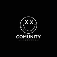 comunidade logotipo Projeto único conceito sorrir inspiração vetor