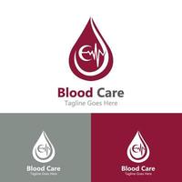 sangue Cuidado logotipo Projeto conceito vetor, saúde logotipo modelo, ícone, símbolo vetor