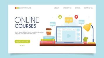 conceito de cursos online vetor