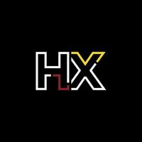 abstrato carta hx logotipo Projeto com linha conexão para tecnologia e digital o negócio empresa. vetor