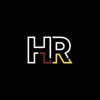 abstrato carta hr logotipo Projeto com linha conexão para tecnologia e digital o negócio empresa. vetor