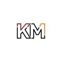 abstrato carta km logotipo Projeto com linha conexão para tecnologia e digital o negócio empresa. vetor