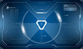 vr hud design de tela cyberpunk de interface futurista digital. sci-fi tecnologia de realidade virtual view head up display. ilustração em vetor hi tech digital technology gui ui painel de controle