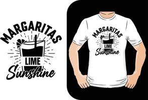 margaritas Lima brilho do sol verão t camisa Projeto vetor