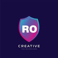 ro inicial logotipo com colorida modelo vetor