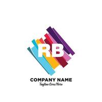 rb inicial logotipo com colorida modelo vetor. vetor