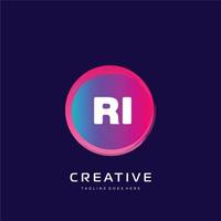 ri inicial logotipo com colorida modelo vetor