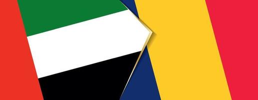 Unidos árabe Emirados e Chade bandeiras, dois vetor bandeiras.