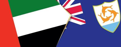 Unidos árabe Emirados e anguila bandeiras, dois vetor bandeiras.