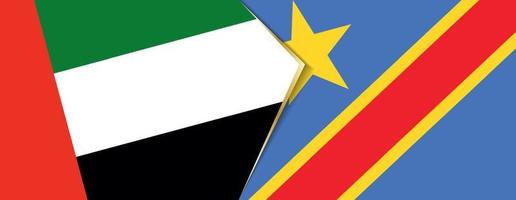 Unidos árabe Emirados e dr Congo bandeiras, dois vetor bandeiras.