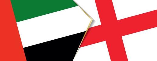 Unidos árabe Emirados e Inglaterra bandeiras, dois vetor bandeiras.