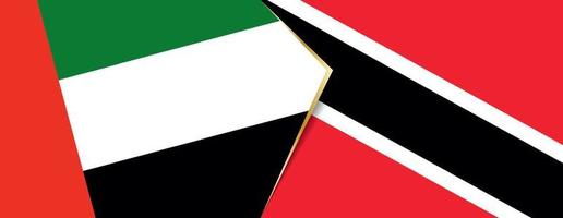 Unidos árabe Emirados e trinidad e tobago bandeiras, dois vetor bandeiras.