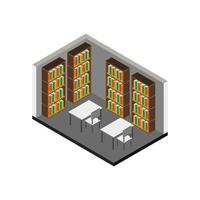 sala de biblioteca isométrica vetor