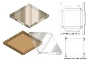 design de modelo cortado de embalagem de caixa. Maquete 3D vetor