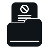 lista negra dados pasta ícone simples vetor. o negócio enviar vetor
